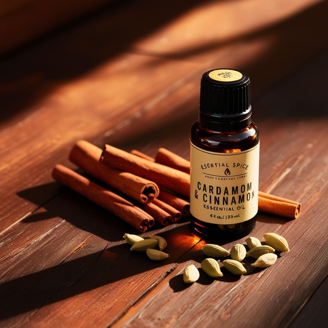 Óleo essencial de cardamomo e canela